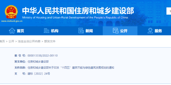 “十四五”建筑节能与绿色建筑发展规划印发